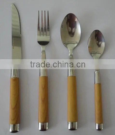 24pcs wooden handle cutlery set