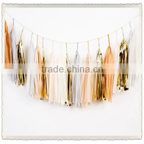 Bride Idea: DIY Tissue Paper Tassel Garland Tutorial