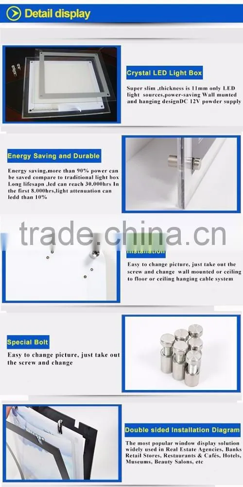 China Factory New Style Advertising LED Board Magnetic Light Display Boxes