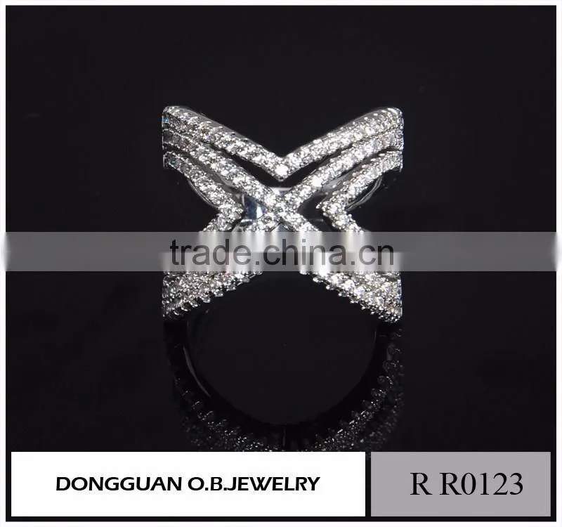 Jewelry White Rhodium ring, Ladies new design white gold finger ring