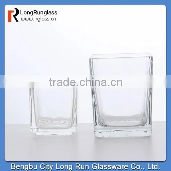 LongRun popular crystal glass candlestick with square bottom
