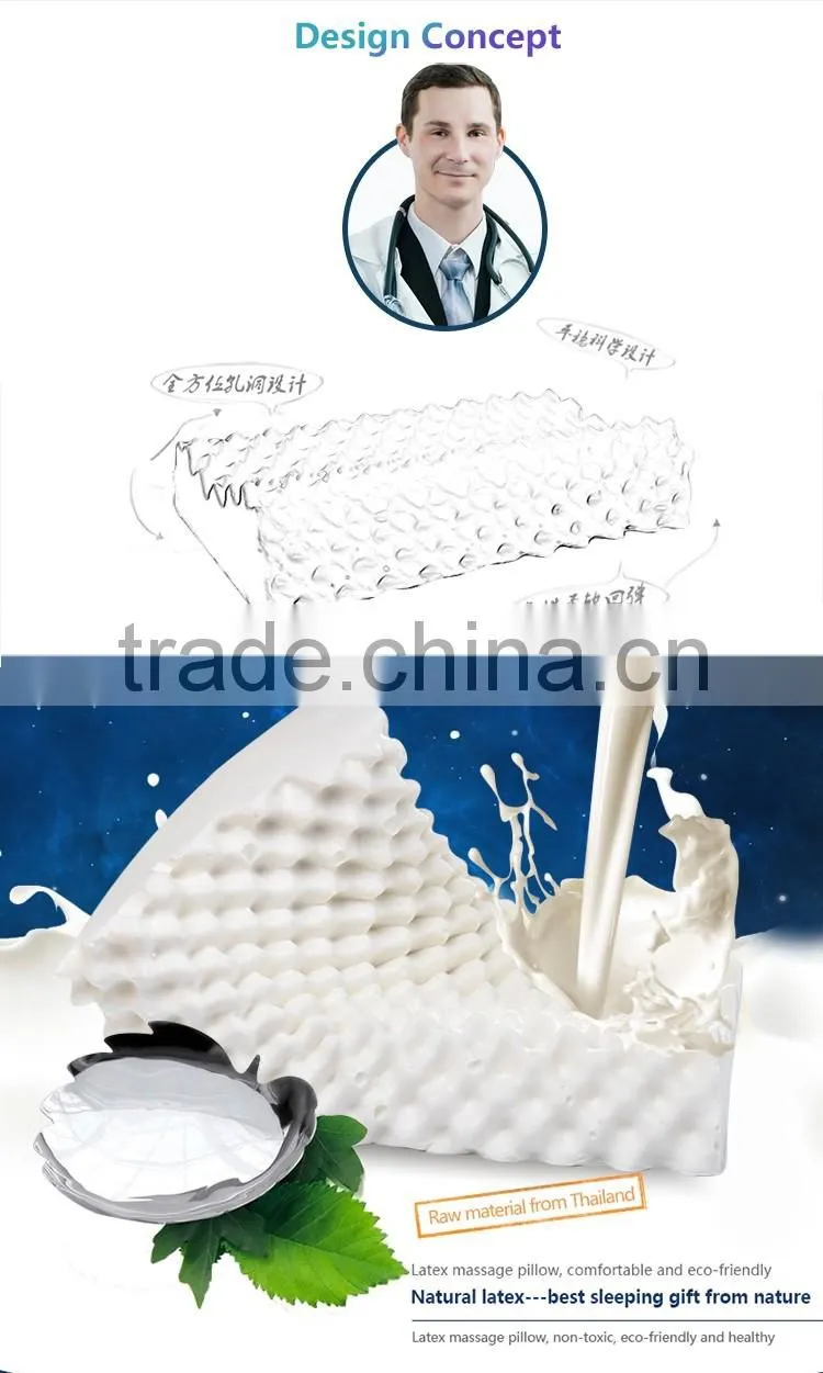 XD-KM001 china supplier massage latex pillow thailand sleep for success pillow reviews