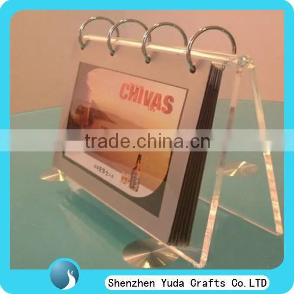 new design custom desk calendar stand acrylic desktop canlendar holder display for sale