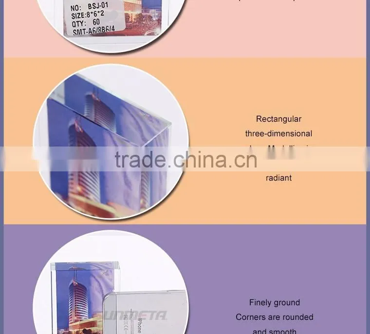 2016 Wholesale Sublimation Crystal 3D Crystal Frame