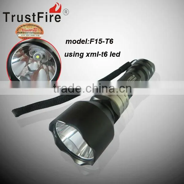 factory sales TrustFire F15-T6 rechargeable zoomable led flashlight outdoor camping led flashlight