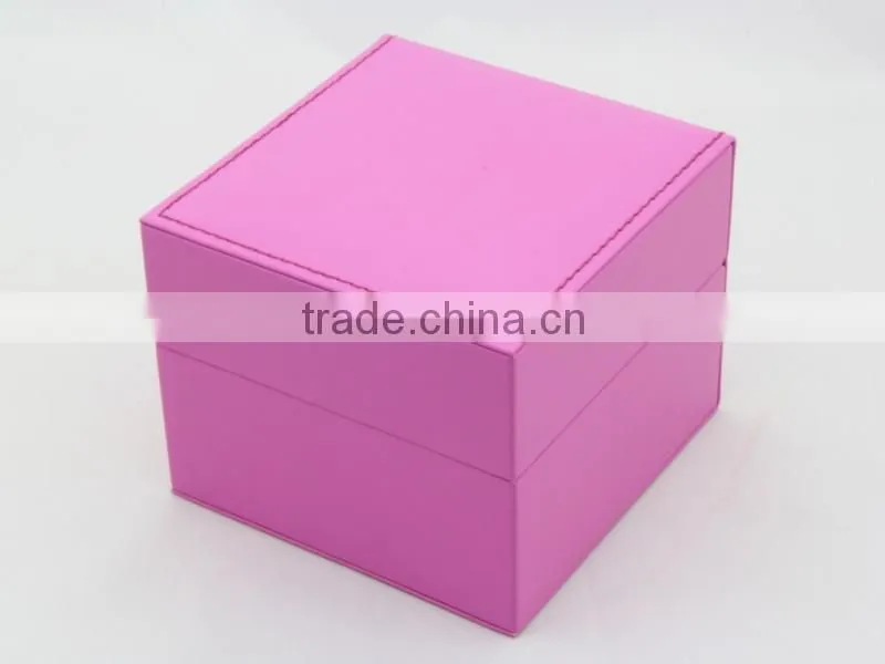 Lovely pink leather watch packaging box for women