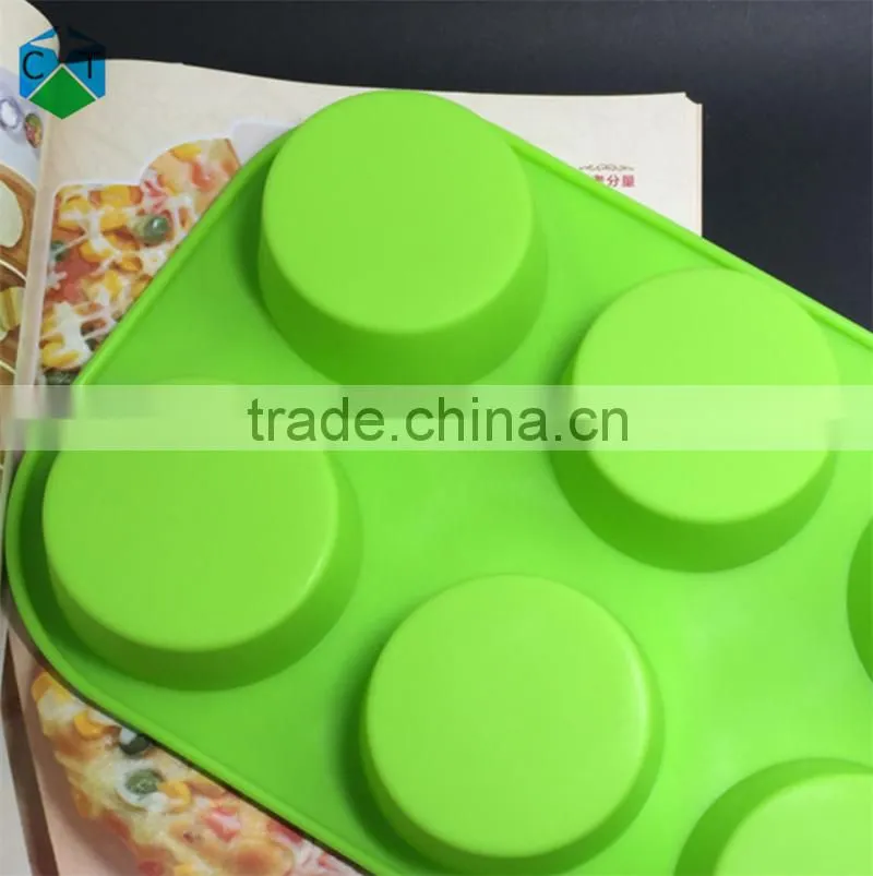 CTBED115 6 Hole Cylinders Handmade Soap Mould Green Color