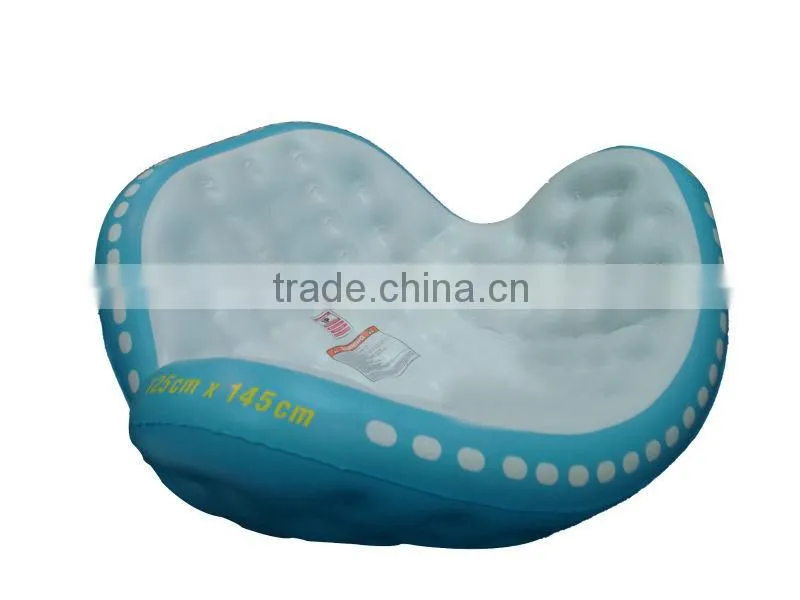 Inflatable sofa bed outdoor or indoor with comfortable armrest and cup holder with/without pump