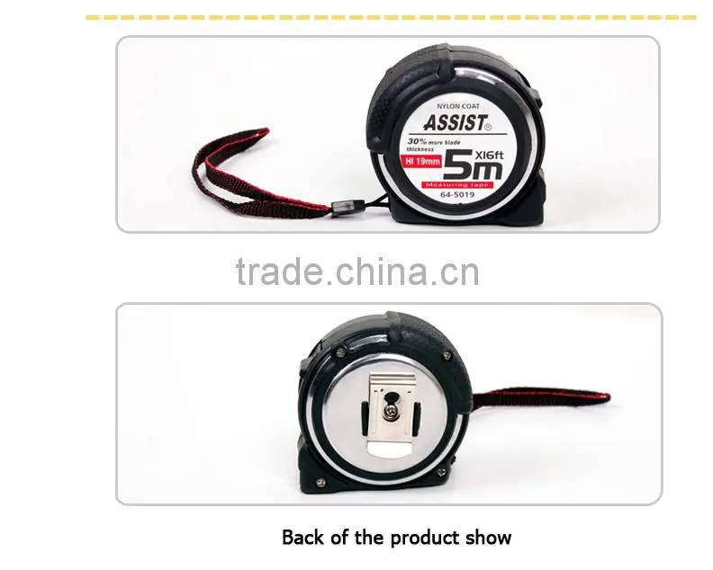 64 Co-molded Rubber case Steel measure tape