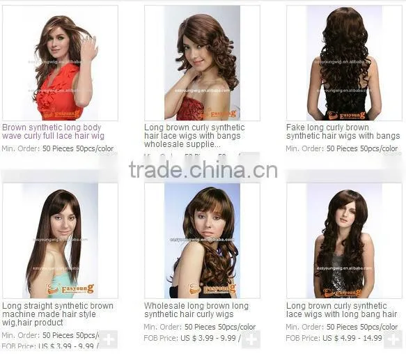 Wholesale price natural long red omber color synthetic full lace hair styles wig