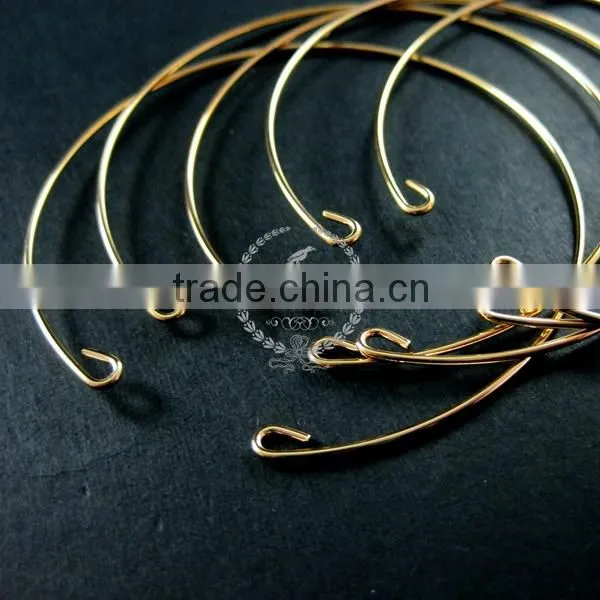 65mm diameter 1mm thick 14K light gold plated simple wiring bracelet DIY bangle supplies 1900052