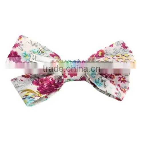 Floral Double Bow Small Hair Clip