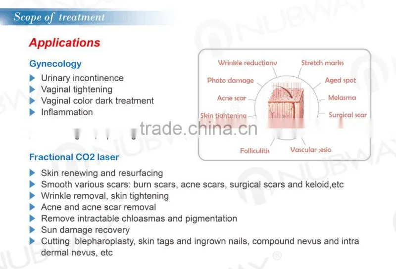 RF tube Fractional CO2 Laser Machine NBW-FII with vaginal handles