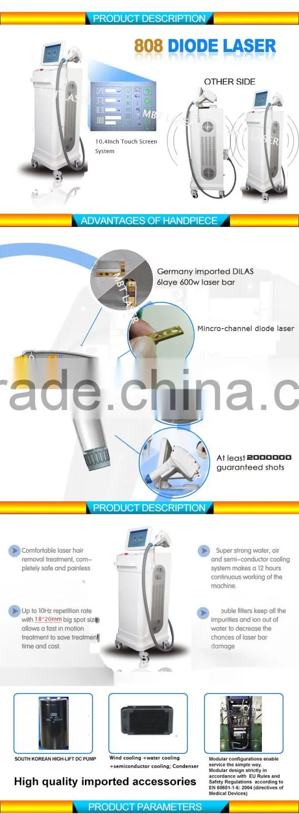 Big discount 808 diode laser 808nm diode laser hair removal equipment with factory price