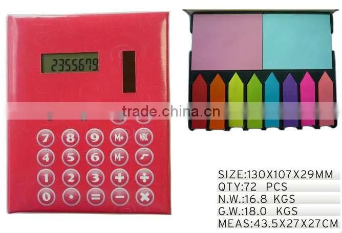 calculator with sticky notes