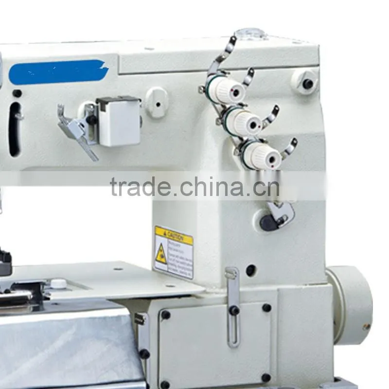 Making Belt Loop With Front Cutter Interlock Industrial Sewing Machine Double Needle Price CS-2001C