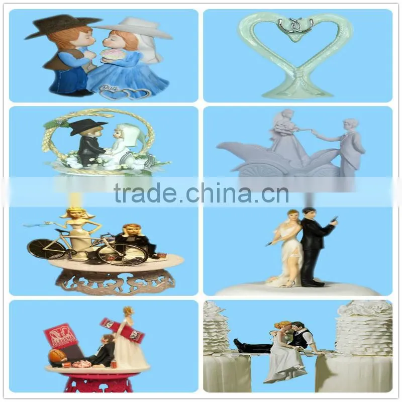 Funny comical bride bridegroom figurine cake topper wedding