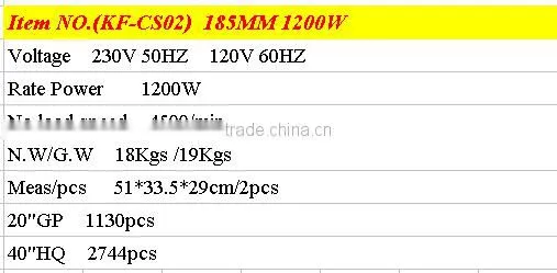 POWER TOOLS 185MM 1200W NEW ELECTRIC CIRCULAR SAW FOR WOOD CUTTING