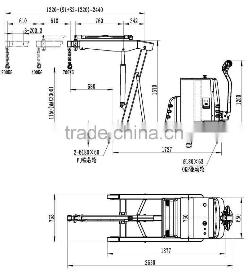 Portable mobile crane