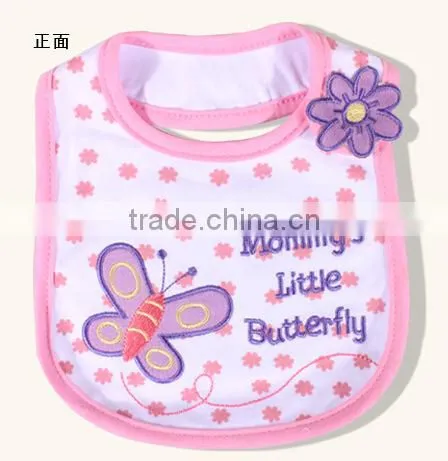 2014 latest and cute design styles embroidery baby bibs