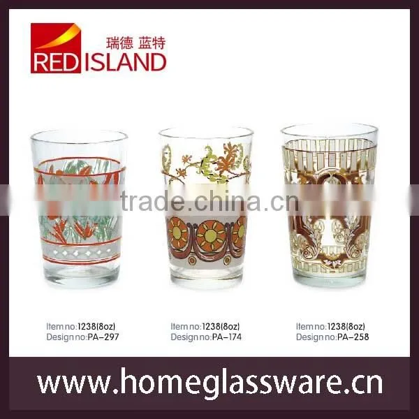2015 new design drinking glass cup with screen printing