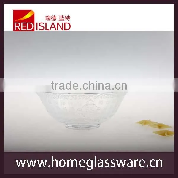 5.5 inch fashion relief glass bowl with Chinese word