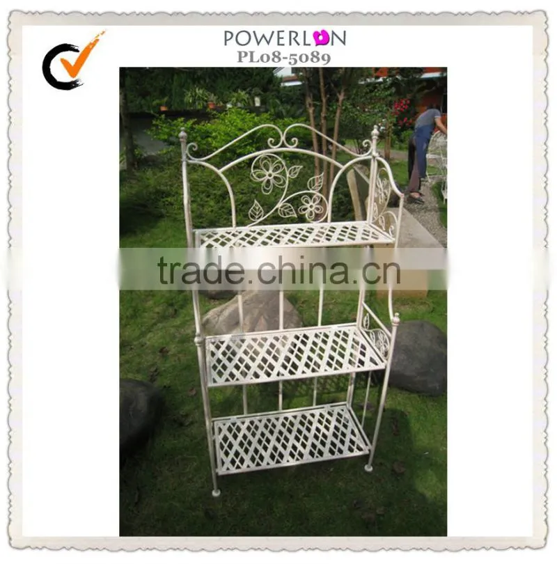 4-tier metal living room corner shelf