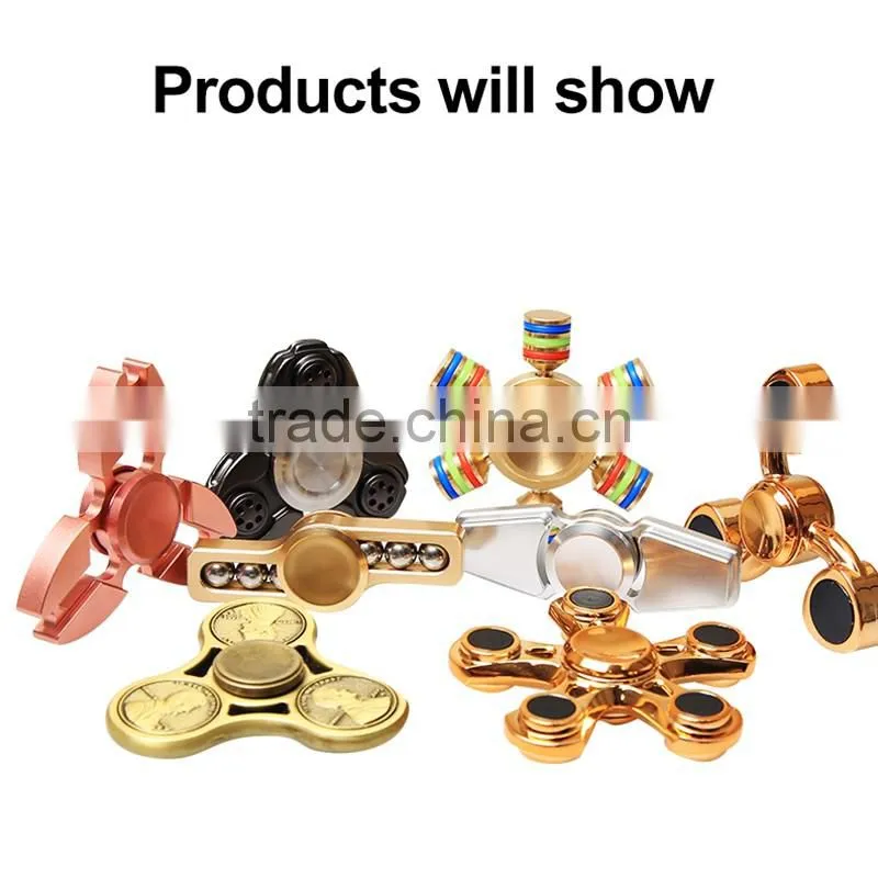 2017 New Design Hight Quality relieve stress ABS+stainless steel hand wind fidget spinner toys