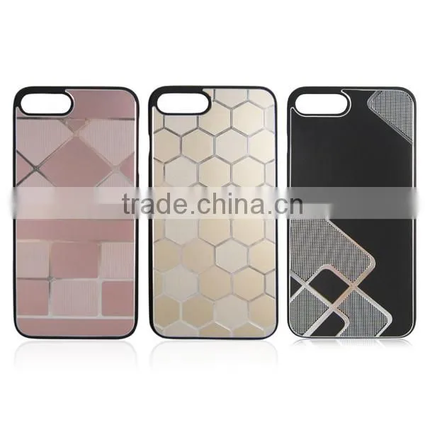 PC hard phone hull spray rubber oil back cover aluminum phone case for iPhone 7/7 plus