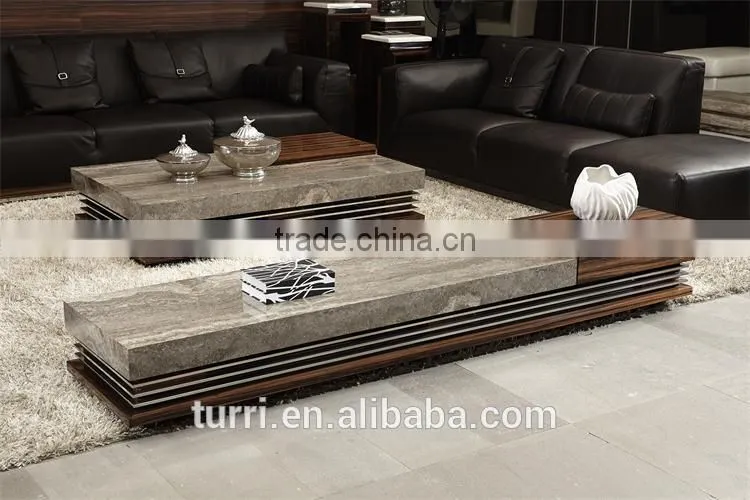Luxury Good Quality wooden base Travertine top TV stand