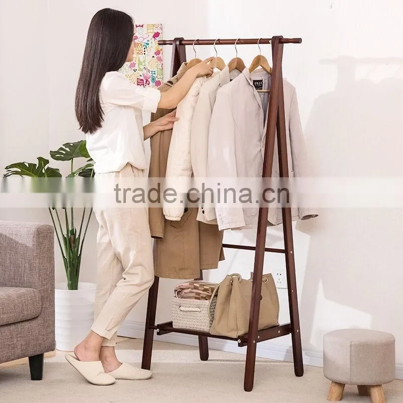wooden coat hanger with base board wooden clothes rack