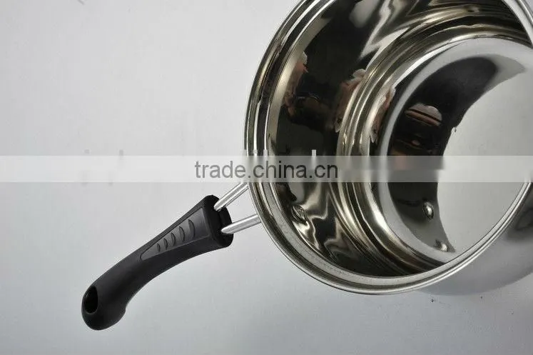 410 Stainless Steel milk Pot with glass lid