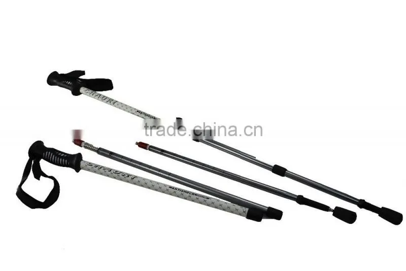 trekking stick, 6061 aluminum, quick internal lock, anti shock, 3 sections SZ15349