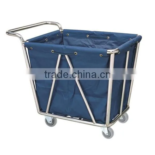 high quality customized Cone-Shape stainless steel housekeeping carts trolley service cart maid's cart