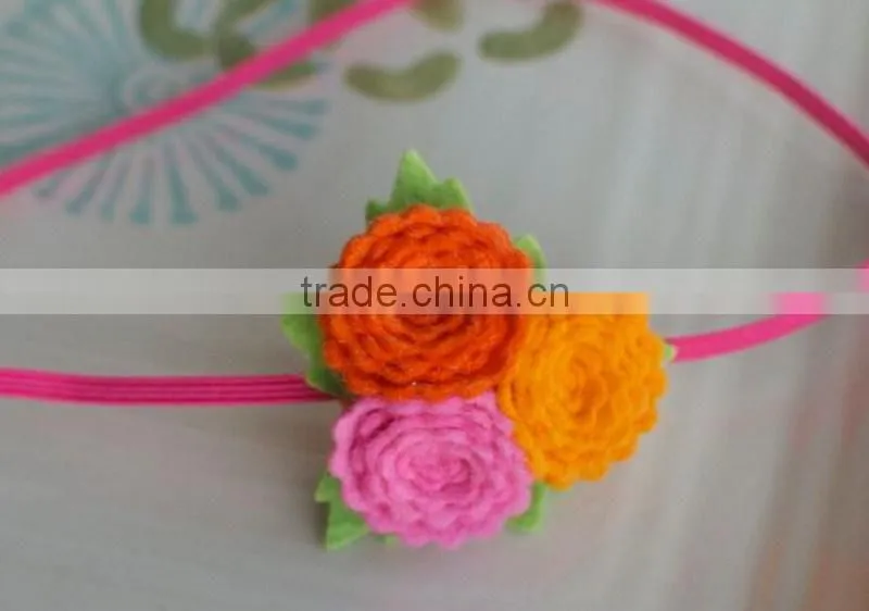 2017 new fashion latest designs China fabric crafts handmade hair decoration cheap wholesale die cut eco felt flowers headband