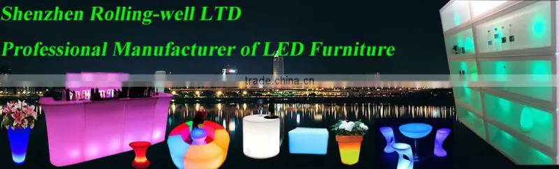 Outdoor and Indoor Plastic Rechargeable Illuminated LED Bar Counter / Moden waterproof led stool