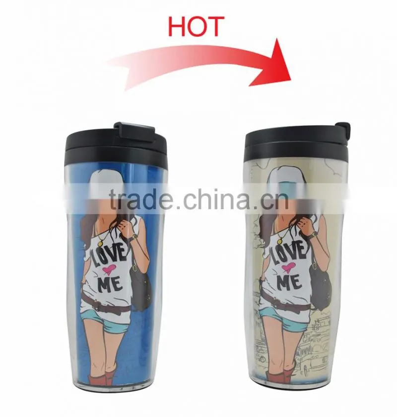 Color changing PS PP inner plastic thermos mug