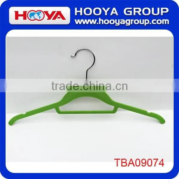 New Arrival ABS Plastic Velvet Hanger for Dresses/Suits With Notches Black as Customized Color