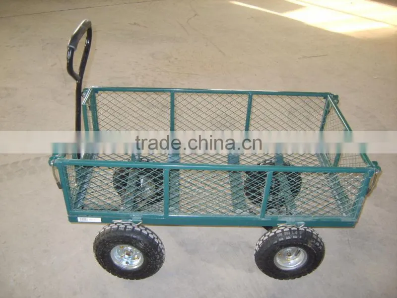 4 air wheel steel garden tool cart