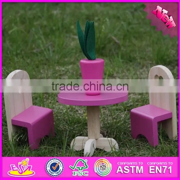 2016 hot sale baby wooden doll furniture set, top fashion kids wooden doll furniture set, children wooden doll furniture W06B047