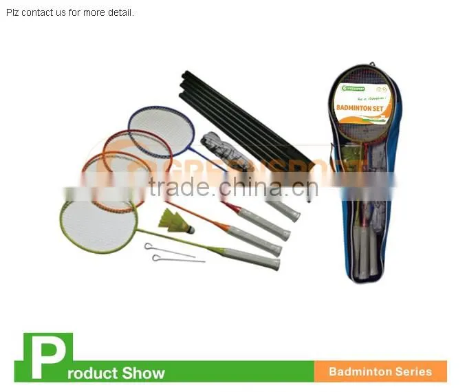 factory price in bulk team sport official size and material badminton racket set