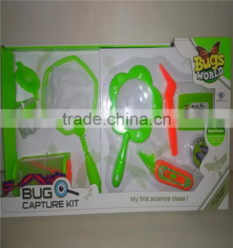 Factory hottest item plastic insect catch set Preschool science toys outdoor magnifying bug box