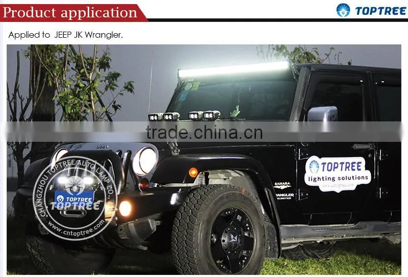 3D Reflector Curved LED Light Bar 288W 50inch Bar Light Jeep Wrangler Headlight With Installing Mounting