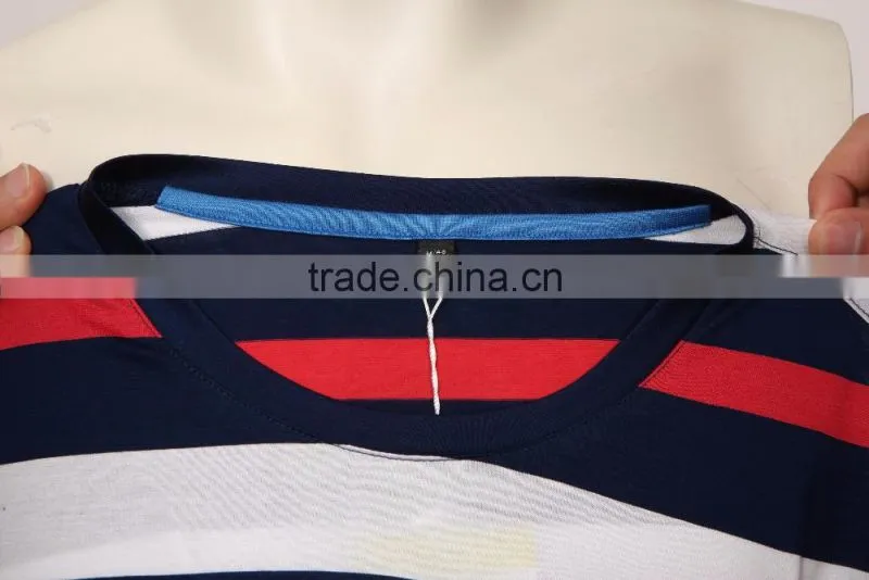wholesale color combination cotton stripe t shirt