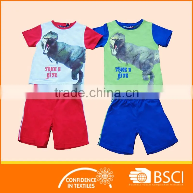 Boys Summer Wear T Shirt Top & Short Sports 2pcs Cloth Set
