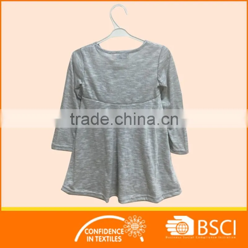 Nice melange girl one piece autumn embroidered dress