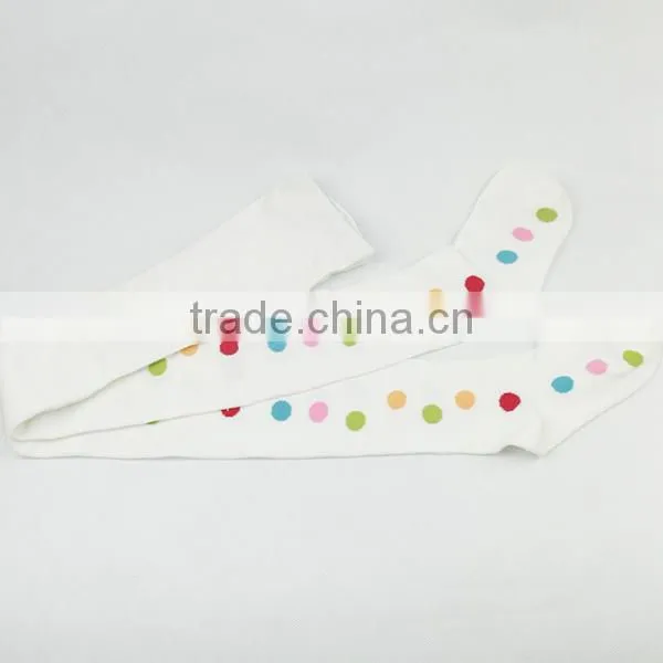 Girl Tights White Colorful Ponit Socks Long Socks