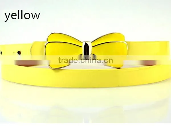 new arrival fashion design high quality with flower design alloy metal buckle women slim PU leather belt