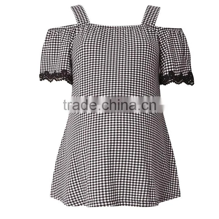 Wholesale Maternity Clothes With Monochrome Gingham Top Loose And Comfortable