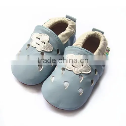 cute sheep leather rubber sole baby sandals